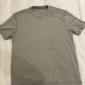 johnnie-O Gray Short Sleeve Tee with Crew Neck and Subtle Logo